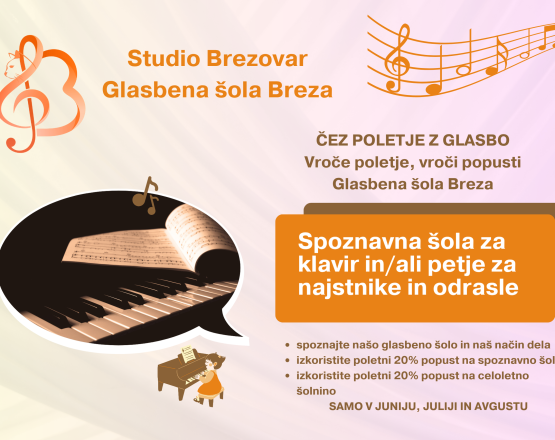 Glasbena šola Breza Studio Brezovar klavir petje Domžale - Ljubljana